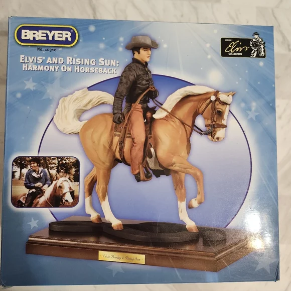 Breyer Elvis and Rising Sun Figurine - Palomino, White Mane